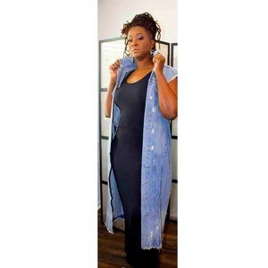 Low Flow Distressed Denim Vest